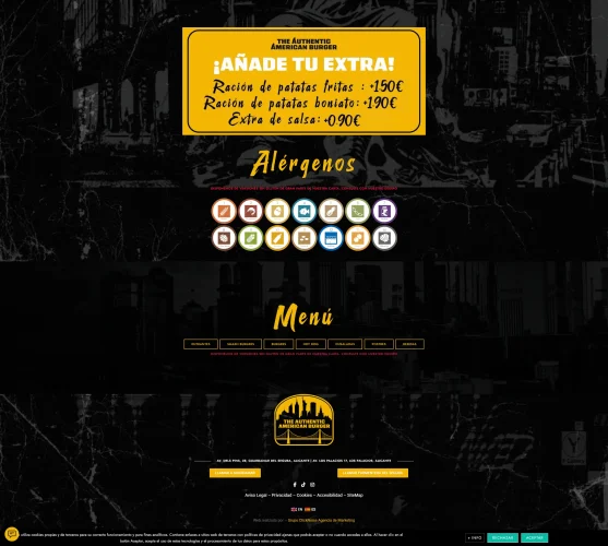 Diseño web para The Authentic American Burger