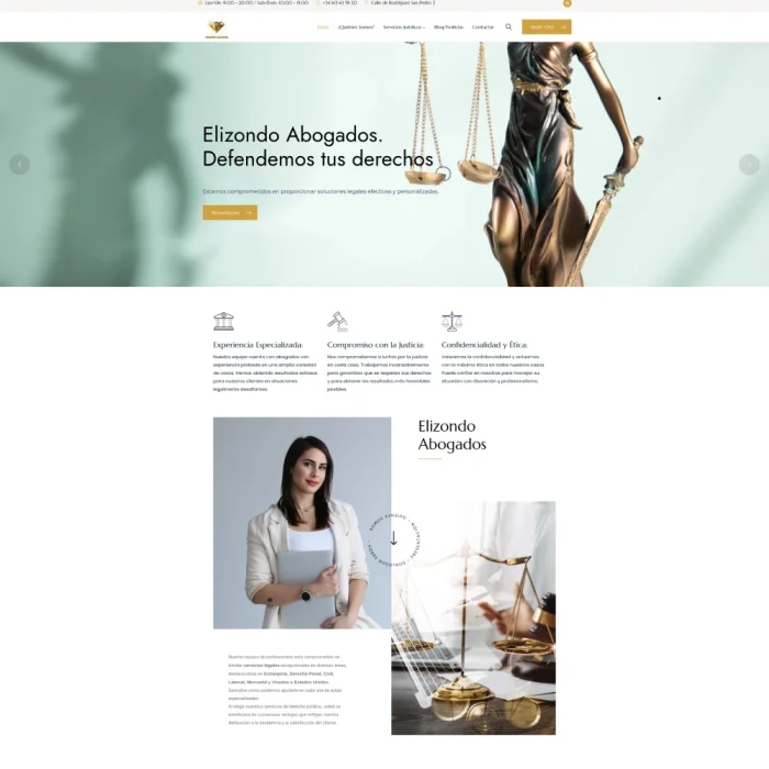 Diseño web para Elizondo abogados Spain