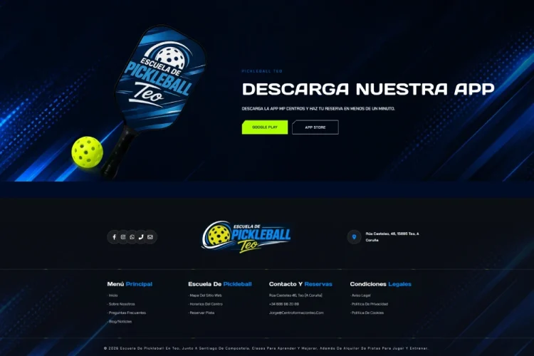 Diseño web para Pickleball Santiago
