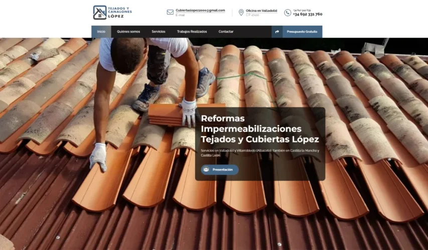 Diseño web para Tejados y cubiertas López