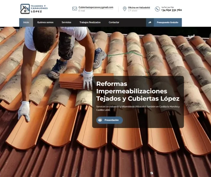 Diseño web para Tejados y cubiertas López